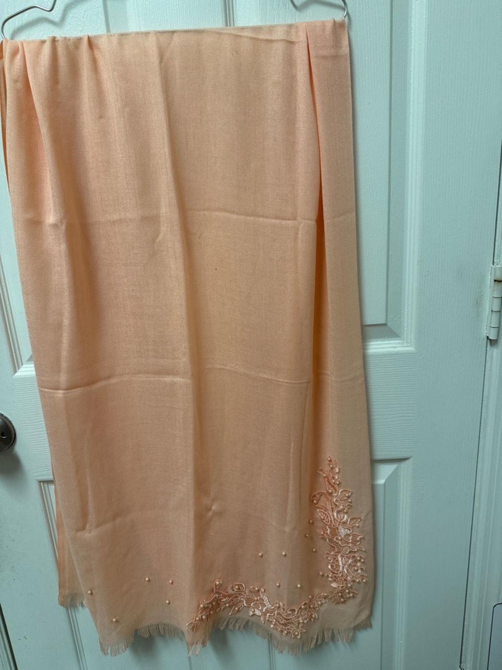 Brand New Women's Peach Embroidered lace patchwork scarfs hijab